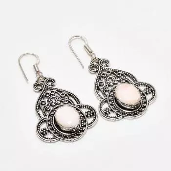 Ювелирные серьги ручной работы с драгоценным камнем сколецит, посеребренные 925 пробы, 1,89 дюйма