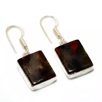 Ювелирные серьги ручной работы с драгоценным камнем «Кровь дракона» 925 пробы, посеребренные, 1,32 дюйма