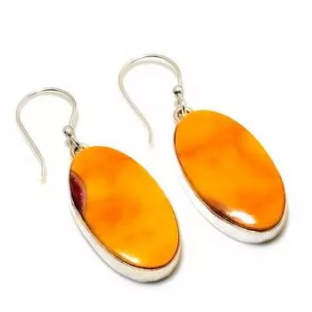 Ювелирные серьги ручной работы с драгоценным камнем Мукаит 925 пробы, посеребренные, 1,70 дюйма