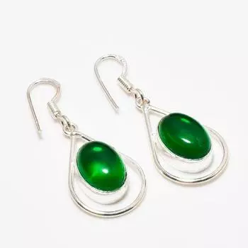 Ювелирные серьги ручной работы с хром-диопсидом, посеребренные 925 пробы, 1,89 дюйма