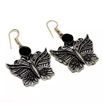 Ювелирные серьги ручной работы с хром-диопсидом 925 пробы, посеребренные, 1,89 дюйма