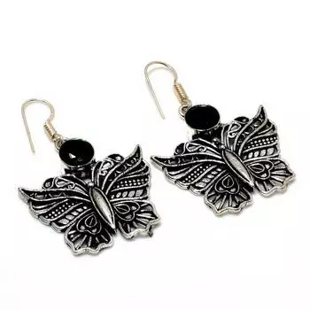 Ювелирные серьги ручной работы с хром-диопсидом 925 пробы, посеребренные, 1,89 дюйма