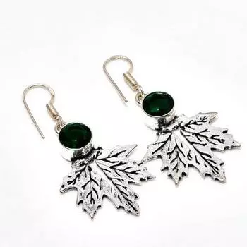 Ювелирные серьги ручной работы с хром-диопсидом, посеребренные 925 пробы, 1,89 дюйма