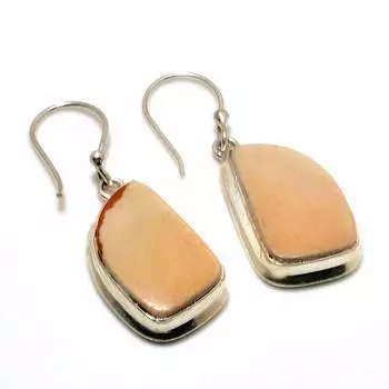 Ювелирные серьги ручной работы с изображением яшмы 925 пробы, посеребренные, 1,51 дюйма