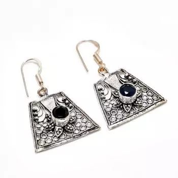 Ювелирные серьги ручной работы с лондонским голубым топазом, посеребренные 925 пробы, 1,51 дюйма