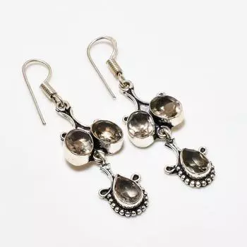 Ювелирные серьги ручной работы с морганитом 925 пробы, посеребренные, 2,27 дюйма