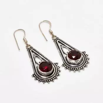 Ювелирные серьги ручной работы с мозамбикским гранатом, посеребренные 925 пробы, 1,89 дюйма