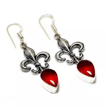 Ювелирные серьги ручной работы с мозамбикским гранатом 925 пробы, посеребренные, 1,89 дюйма