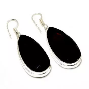 Ювелирные серьги ручной работы с мозамбикским гранатом 925 пробы, посеребренные, 1,89 дюйма