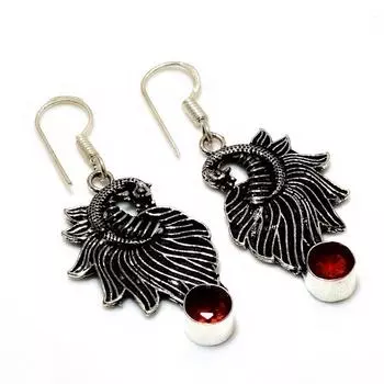 Ювелирные серьги ручной работы с мозамбикским гранатом 925 пробы, посеребренные, 1,89 дюйма