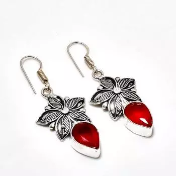 Ювелирные серьги ручной работы с мозамбикским гранатом, посеребренные 925 пробы, 1,89 дюйма