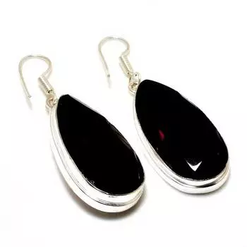 Ювелирные серьги ручной работы с мозамбикским гранатом 925 пробы, посеребренные, 1,89 дюйма