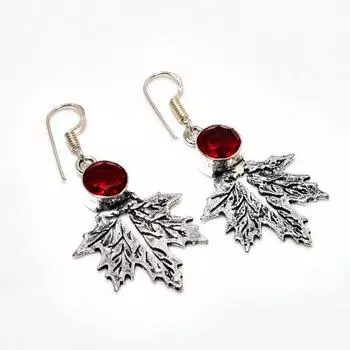 Ювелирные серьги ручной работы с мозамбикским гранатом, посеребренные 925 пробы, 1,89 дюйма