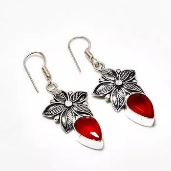 Ювелирные серьги ручной работы с мозамбикским гранатом, посеребренные 925 пробы, 1,89 дюйма