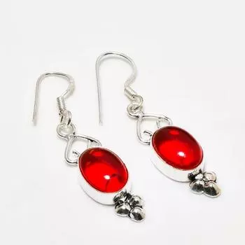 Ювелирные серьги ручной работы с мозамбикским гранатом, посеребренные 925 пробы, 1,89 дюйма