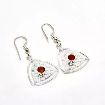 Ювелирные серьги ручной работы с мозамбикским гранатом, посеребренные 925 пробы, 1,89 дюйма