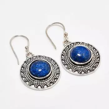 Ювелирные серьги ручной работы с покрытием из серебра 925 пробы, лазурит, 1,51 дюйма