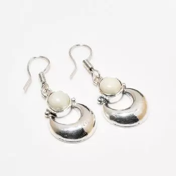 Ювелирные серьги ручной работы с радужным лунным камнем, посеребренные 925 пробы, 1,51 дюйма