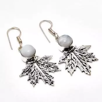 Ювелирные серьги ручной работы с радужным лунным камнем, посеребренные 925 пробы, 1,89 дюйма