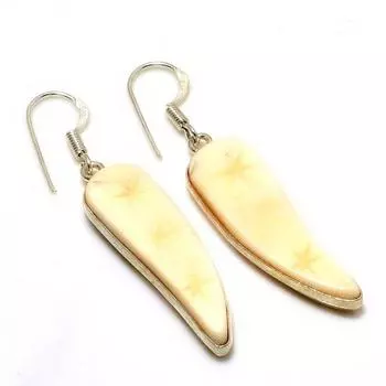 Ювелирные серьги ручной работы с резным агатом 925 пробы, посеребренные, 1,89 дюйма