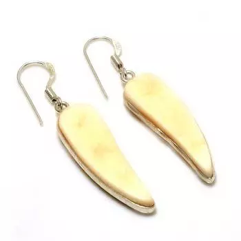 Ювелирные серьги ручной работы с резным агатом 925 пробы, посеребренные, 1,89 дюйма