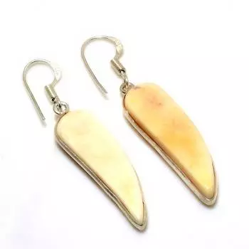 Ювелирные серьги ручной работы с резным агатом 925 пробы, посеребренные, 1,89 дюйма