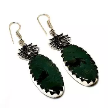 Ювелирные серьги ручной работы с рубином зосайтом 925 пробы, посеребренные, 2,38 дюйма