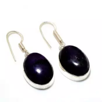 Ювелирные серьги ручной работы с русским чароитом 925 пробы, посеребренные, 1,51 дюйма