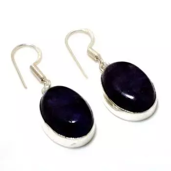 Ювелирные серьги ручной работы с русским чароитом 925 пробы, посеребренные, 1,32 дюйма