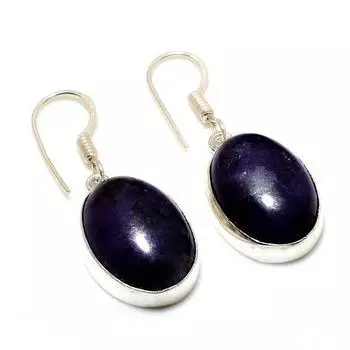 Ювелирные серьги ручной работы с русским чароитом 925 пробы, посеребренные, 1,13 дюйма