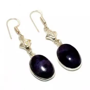 Ювелирные серьги ручной работы с русским чароитом 925 пробы, посеребренные, 2,08 дюйма