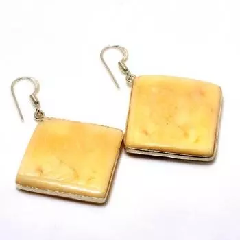 Ювелирные серьги ручной работы с рыбьим агатом 925 пробы, посеребренные, 2,08 дюйма