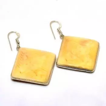 Ювелирные серьги ручной работы с рыбьим агатом 925 пробы, посеребренные, 1,89 дюйма