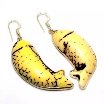 Ювелирные серьги ручной работы с рыбьим агатом 925 пробы, посеребренные, 2,46 дюйма