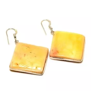 Ювелирные серьги ручной работы с рыбьим агатом 925 пробы, посеребренные, 2,08 дюйма