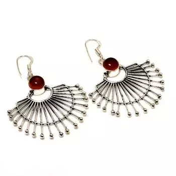 Ювелирные серьги ручной работы с сердоликом 925 пробы, посеребренные, 2,12 дюйма