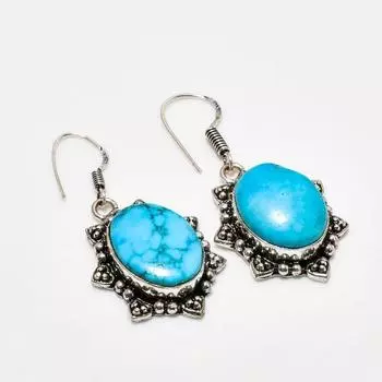 Ювелирные серьги ручной работы с серебряным покрытием 925 пробы Аризона и драгоценным камнем 1,70 дюйма