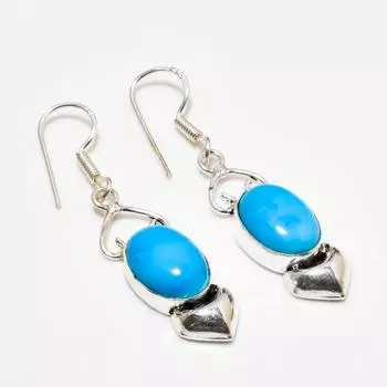 Ювелирные серьги ручной работы с синим кружевным агатом, посеребренные 925 пробы, 1,89 дюйма
