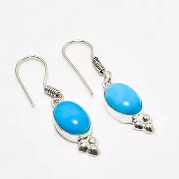 Ювелирные серьги ручной работы с синим кружевным агатом, посеребренные 925 пробы, 1,89 дюйма