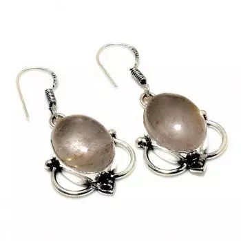 Ювелирные серьги ручной работы с золотым рутилом 925 пробы, посеребренные, 1,51 дюйма