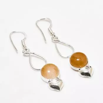 Ювелирные серьги ручной работы с золотым рутилом, посеребренные 925 пробы, 1,89 дюйма