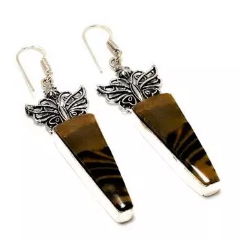 Ювелирные серьги ручной работы Sonora Sunrise с драгоценным камнем 925 пробы, посеребренные, 2,65 дюйма