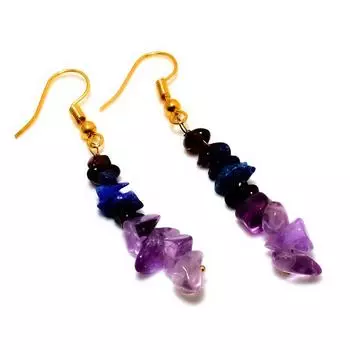 Ювелирные серьги с аметистом лазуритом 925 пробы, посеребренные, 2,27 дюйма