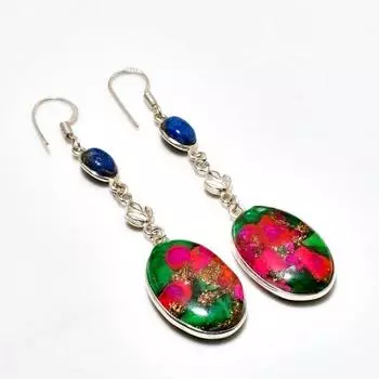 Ювелирные серьги с колючими устрицами и лазуритом 925 пробы, посеребренные, 2,84 дюйма