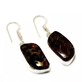 Ювелирные серьги с медным розовым турмалином 925 пробы, посеребренные, 1,70 дюйма