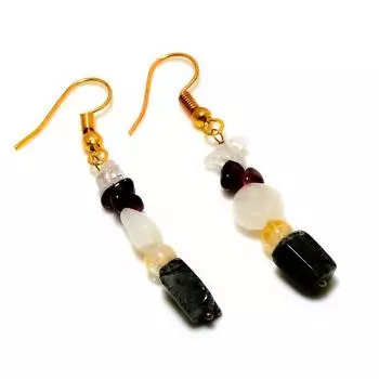 Ювелирные серьги с пренитом, радужным лунным камнем 925 пробы, посеребренные, 1,89 дюйма