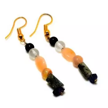 Ювелирные серьги с пренитом, радужным лунным камнем 925 пробы, посеребренные, 2,08 дюйма