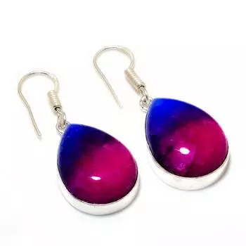 Ювелирные серьги с радужным солнечным кварцем 925 пробы, посеребренные, 1,51 дюйма