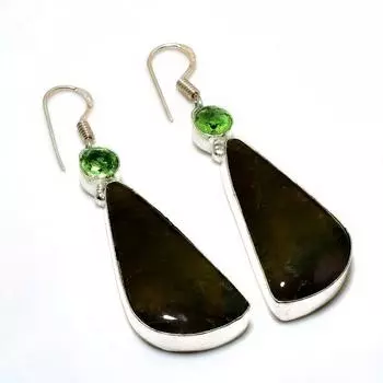 Ювелирные серьги Sonora Sunrise Tsavorite с серебряным покрытием 925 пробы 2,27 дюйма