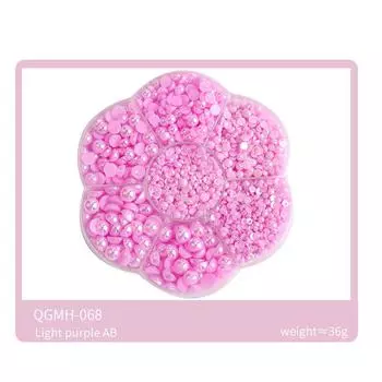 Ювелирные украшения для нейл-арта 7 ячеек Цветок сливы ABS Полукруглые Плоское дно Украшение для нейл-арта Жемчуг для нейл-арта Смешанные